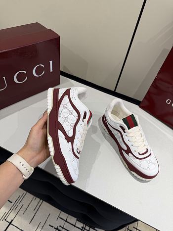 Gucci Re-Web Sneaker White GG Leather Rosso Ancora Red 