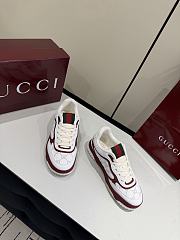 Gucci Re-Web Sneaker White GG Leather Rosso Ancora Red  - 3