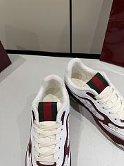 Gucci Re-Web Sneaker White GG Leather Rosso Ancora Red  - 4