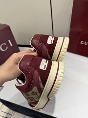Gucci Re-Web Sneaker Beige and Dark Brown GG Canvas Rosso Ancora Red  - 2