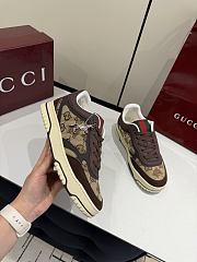 Gucci Re-Web Sneaker Beige and Dark Brown GG Canvas Dark Brown - 1