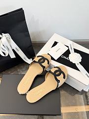 Chanel Mules Lambskin Beige & Black - 3
