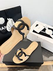 Chanel Mules Lambskin Beige & Black - 2