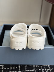Prada Matelasse Nappa Leather Flatform Slides White 45mm 1XZ795 - 6