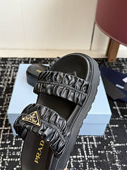 Prada Matelasse Nappa Leather Flatform Slides Black 45mm 1XZ795 - 5