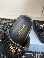 Prada Matelasse Nappa Leather Flatform Slides Black 45mm 1XZ795 - 2