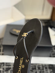 Chanel Thongs Lamskin Black - 6
