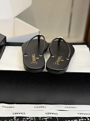 Chanel Thongs Lamskin Black - 5