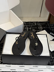 Chanel Thongs Lamskin Black - 3