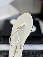 Chanel Thongs Lamskin White - 5