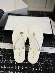 Chanel Thongs Lamskin White - 2
