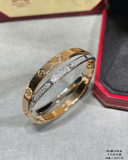 Cartier Double Love Bracelet Diamond Paved Rose Gold/White Gold - 1