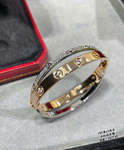 Cartier Double Love Bracelet Diamond Paved Rose Gold/White Gold - 4