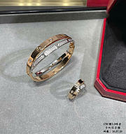 Cartier Double Love Bracelet Diamond Paved Rose Gold/White Gold - 6