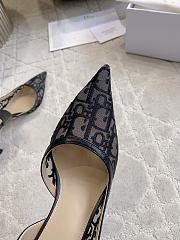 Adiorable Slingback Pump Black Dior Oblique Embroidered Mesh 8cm - 5