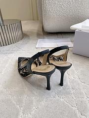 Adiorable Slingback Pump Black Dior Oblique Embroidered Mesh 8cm - 4