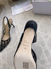 Adiorable Slingback Pump Black Dior Oblique Embroidered Mesh 8cm - 2