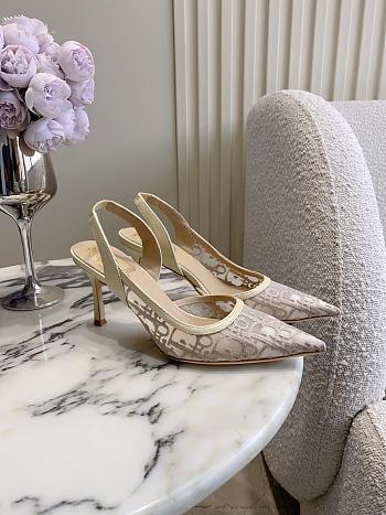 Adiorable Slingback Pump Trench Dior Oblique Embroidered Mesh 8cm