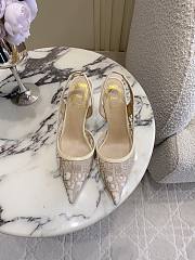 Adiorable Slingback Pump Trench Dior Oblique Embroidered Mesh 8cm - 5