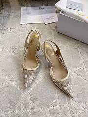 Adiorable Slingback Pump Trench Dior Oblique Embroidered Mesh 8cm - 4