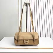 Chanel Small Bowling Bag Grained Shiny Calfskin & Gold-Tone Metal Beige - 20.5x10x10cm - 1