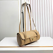 Chanel Small Bowling Bag Grained Shiny Calfskin & Gold-Tone Metal Beige - 20.5x10x10cm - 4
