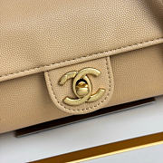 Chanel Small Bowling Bag Grained Shiny Calfskin & Gold-Tone Metal Beige - 20.5x10x10cm - 2
