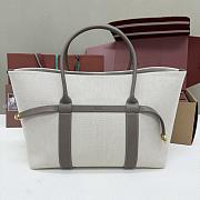 Loro Piana Ghiera Shopper Large Cotton Linen Natural Almond Tree (B5UW) - 40x26x18cm - 1