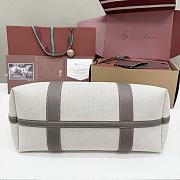 Loro Piana Ghiera Shopper Large Cotton Linen Natural Almond Tree (B5UW) - 40x26x18cm - 3
