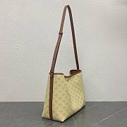 Celine Soft Shopper Bag In Triomphe Canvas And Calfskin Sandcastle/Soft Lime - 32.5x24.5x14cm - 5