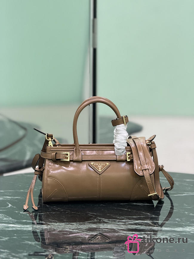 Prada Bonnie Leather Mini Handbag Cameo 1BA486 - 23.5x12x9cm - 1