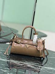 Prada Bonnie Leather Mini Handbag Cameo 1BA486 - 23.5x12x9cm - 5
