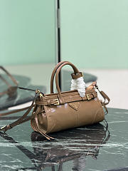 Prada Bonnie Leather Mini Handbag Cameo 1BA486 - 23.5x12x9cm - 4