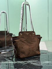 Prada Carry Medium Suede Tote Bag Cocoa Brown 1BG641 - 32x28x14cm - 5