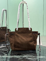 Prada Carry Medium Suede Tote Bag Cocoa Brown 1BG641 - 32x28x14cm - 4