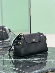Prada Carry Medium Leather Shoulder Bag Black 1BD403 - 30x20x14cm - 5