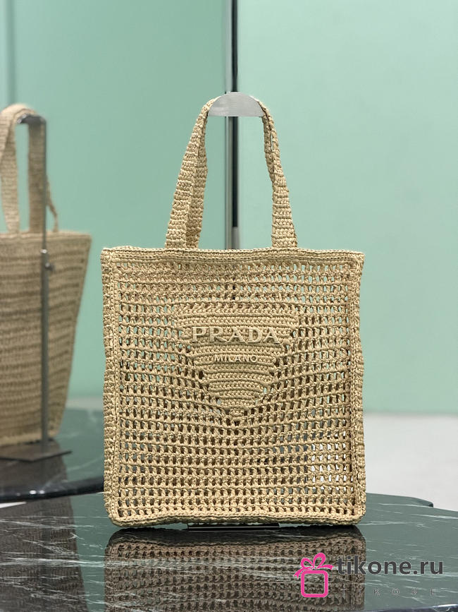 Prada Crochet Tote Bag Natural 1BG393 - 38x36x3cm - 1