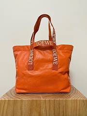Loewe Fold Shopper In Paper Calfskin Orange - 50x20x31cm - 4