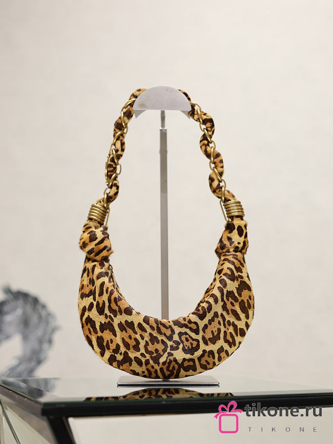 YSL Amalia Mini Hobo in Pony Hair Leather Brown - 19x13x10cm   - 1
