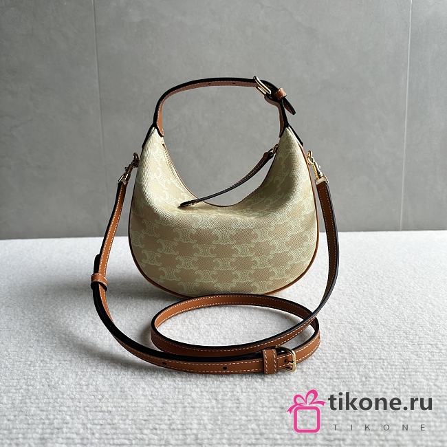 Teen Celine Lulu In Triomphe Canvas Sandcastle/Soft Lime - 24x21x5cm - 1