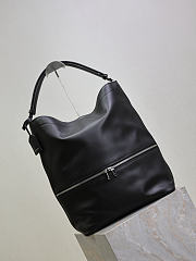 YSL Saint Laurent Leather Hobo Tote Bag in Black - 40x31x17cm - 4