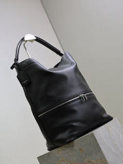 YSL Saint Laurent Leather Hobo Tote Bag in Black - 40x31x17cm - 3