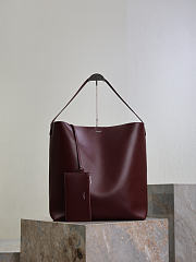 YSL Bold Hobo Bag In Smooth Leather In Burgundy - 42x37x16cm - 1