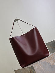 YSL Bold Hobo Bag In Smooth Leather In Burgundy - 42x37x16cm - 6