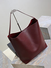 YSL Bold Hobo Bag In Smooth Leather In Burgundy - 42x37x16cm - 5