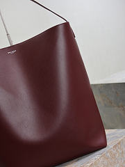 YSL Bold Hobo Bag In Smooth Leather In Burgundy - 42x37x16cm - 2