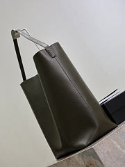 YSL Bold Hobo Bag In Smooth Leather In Green - 42x37x16cm - 6