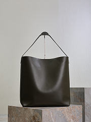 YSL Bold Hobo Bag In Smooth Leather In Green - 42x37x16cm - 5
