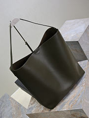 YSL Bold Hobo Bag In Smooth Leather In Green - 42x37x16cm - 4