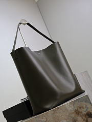 YSL Bold Hobo Bag In Smooth Leather In Green - 42x37x16cm - 2